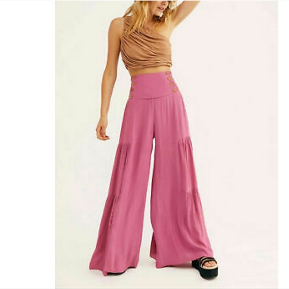 Free People Tiered Flair sailor wide leg pants